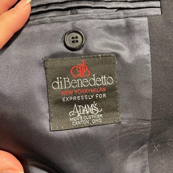 VINTAGE NAVY BLAZER - Italian Made - of Super 120’s Merino Wool w/cool buttons - Picture 5 of 7